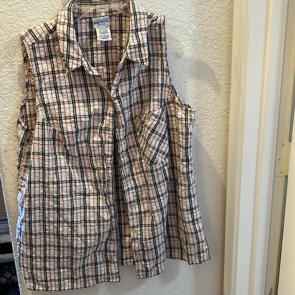 FINAL MARKDOWN Bobbie brooks seersucker blouse 14w/16w